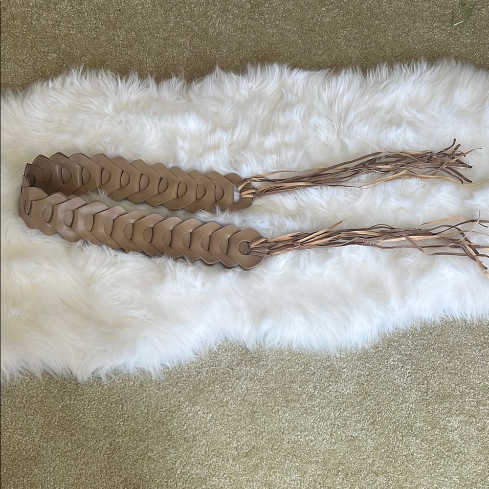 Vintage Y2K Stylish Tan Braided Belt